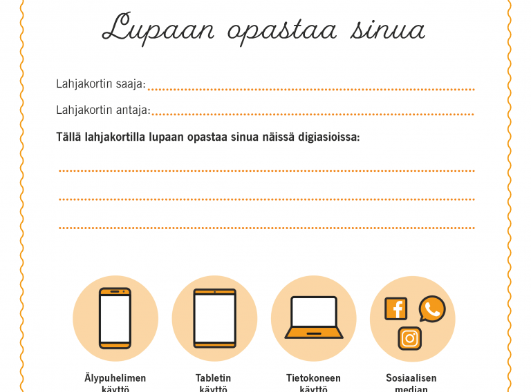 Lupaan opastaa sinua -lahjakortti