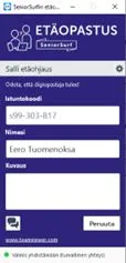 Kuvakaappaus TeamViewer QuickSupport -ohjelmasta